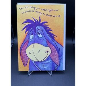 Vintage Disney Pooh Eeyore Greeting Card Hallmark Get Well